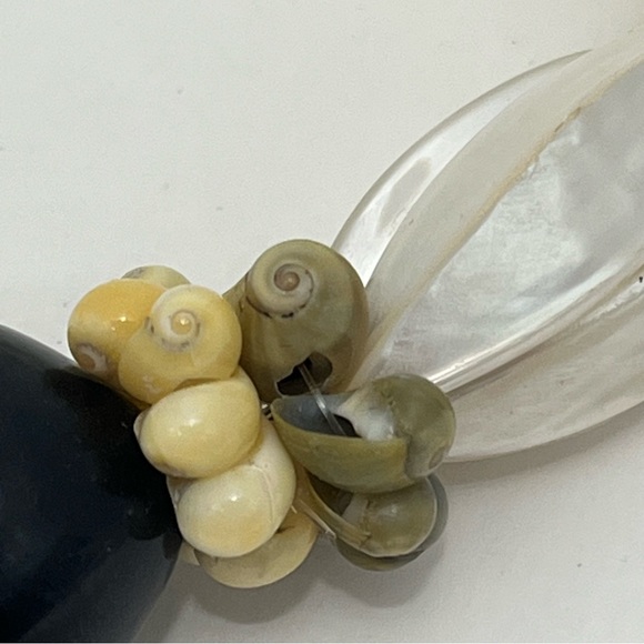 VTG Mini Shell & Lucite Chunky Ribbon Tie Necklace - Picture 5 of 13